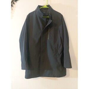 JWN Mens Coat  Double Lined Slick Material Sz M With Rainhood Folded In Collar